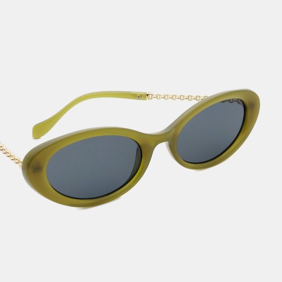Cat-Eye Polycarbonate Frame Sunglasses in Green - Picture 4 of 5